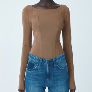 H&M Long Sleeve Mesh Bodysuit